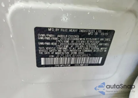 2015 Subaru Forester 2.5I Limited из США, поврежденный, VIN JF2SJAHC4FH808552